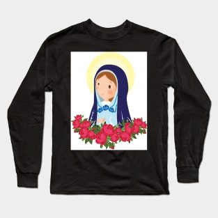 Virgen Maria. Rosas Long Sleeve T-Shirt